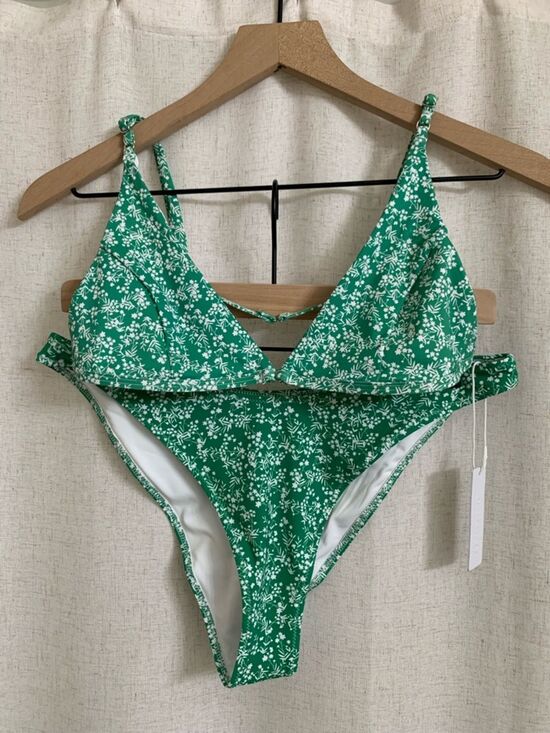 Bright Swimwear Other - Bright NWT Green Floral Triangle Bikini Set 2 Piece Large X-Large